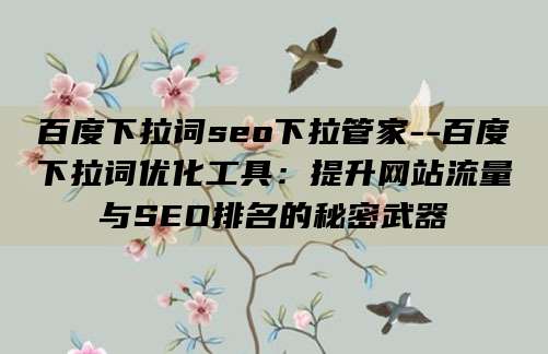 百度下拉词seo下拉管家--百度下拉词优化工具：提升网站流量与SEO排名的秘密武器