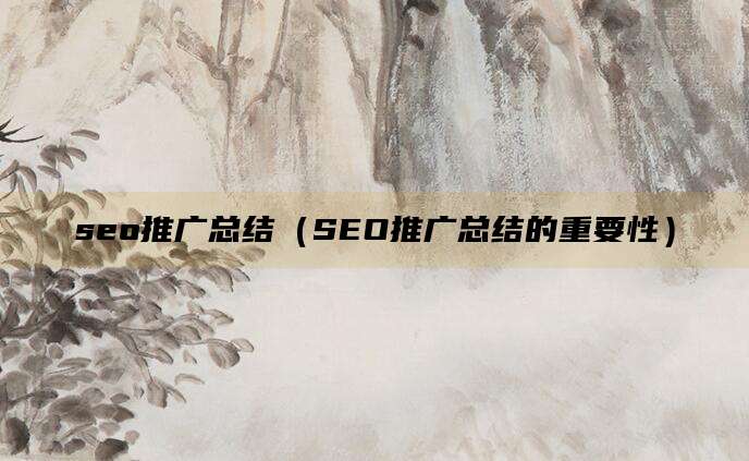 seo推广总结（SEO推广总结的重要性）