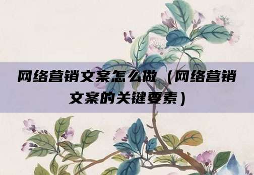 网络营销文案怎么做（网络营销文案的关键要素）