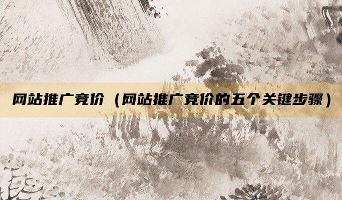 网站推广竞价（网站推广竞价的五个关键步骤）